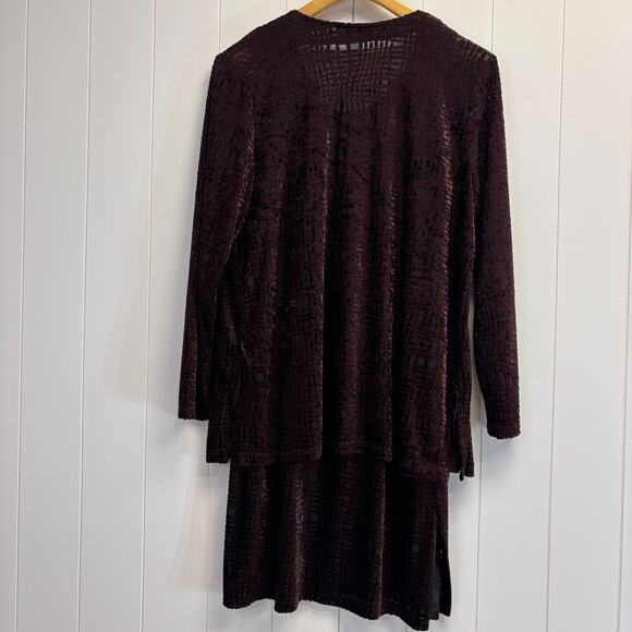 Vintage Hanky Panky Burnout Velvet Slip Dress & Jacket Set Size L Whimsigoth - Picture 10 of 15